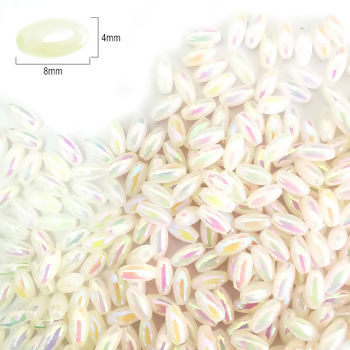 micanga arroz branco irizado 3